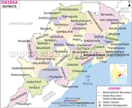 Districts in Odisha, India.